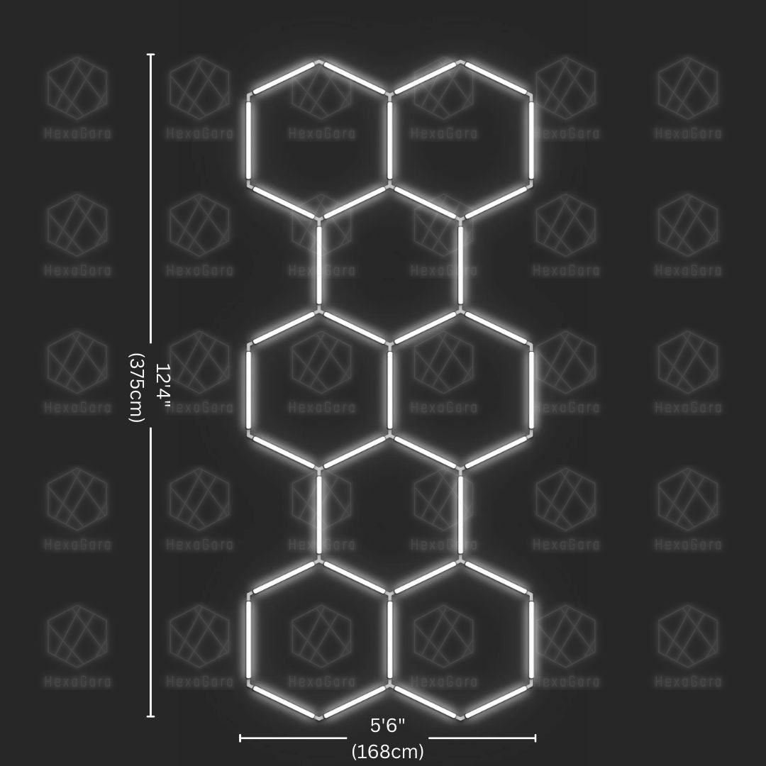 Hexagonal Lights Grid - 8 Hex (3.8M * 1.7M) - HexaGara