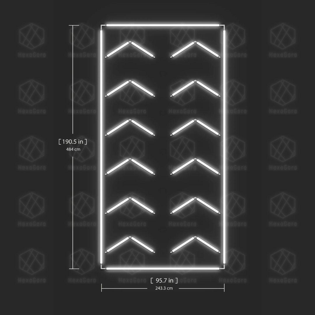 Arrows Lights Grid - 12 Arrows with Border (4.8M * 2.4M) - HexaGara