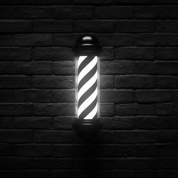Barber Shop Rotating Entrance Pole Light (Black & White) - 73cm x 30cm