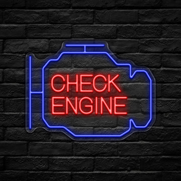 Check Engine LED Neon Sign - HexaGara