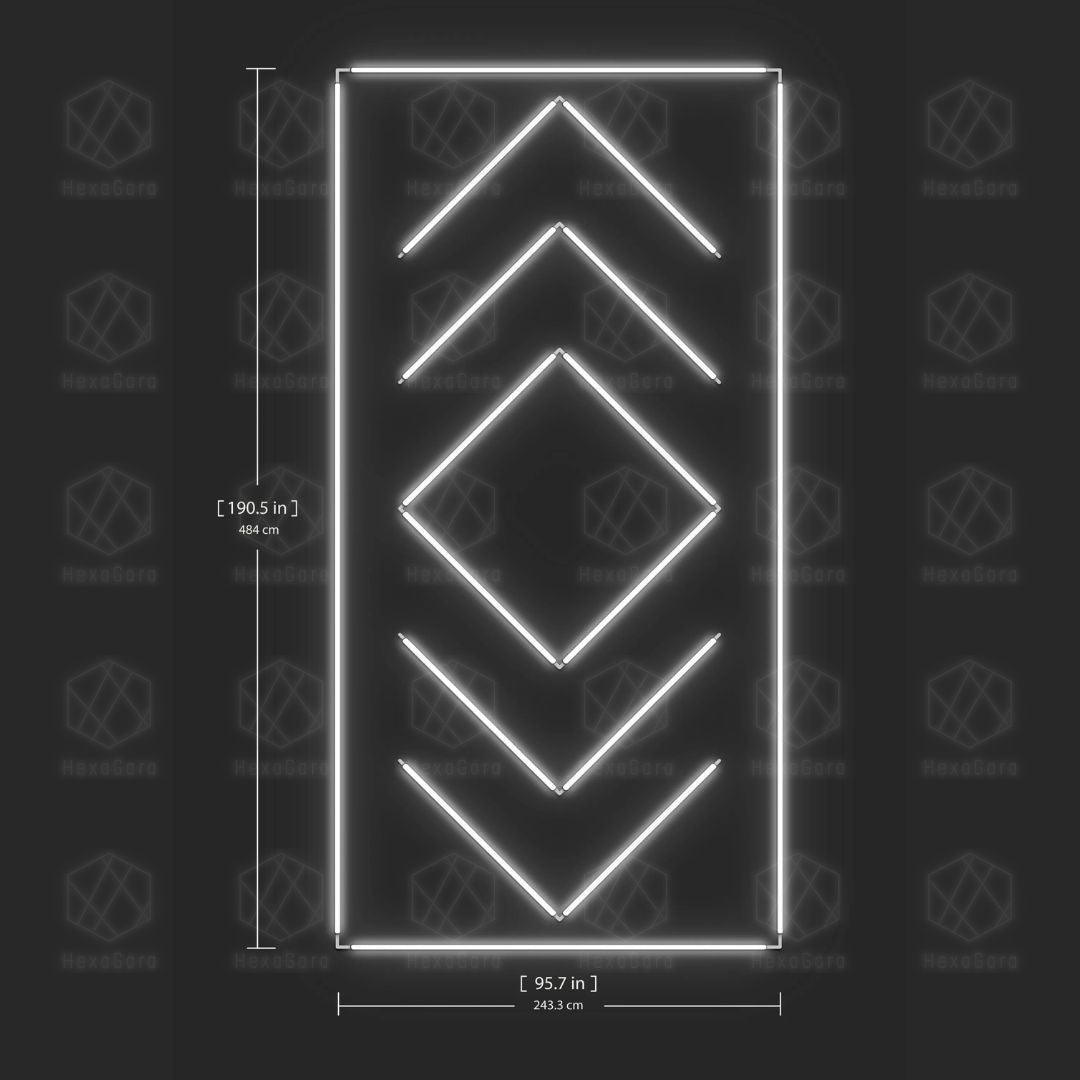 Arrows & Diamond Lights Grid with Border (4.8M * 2.4M) - HexaGara