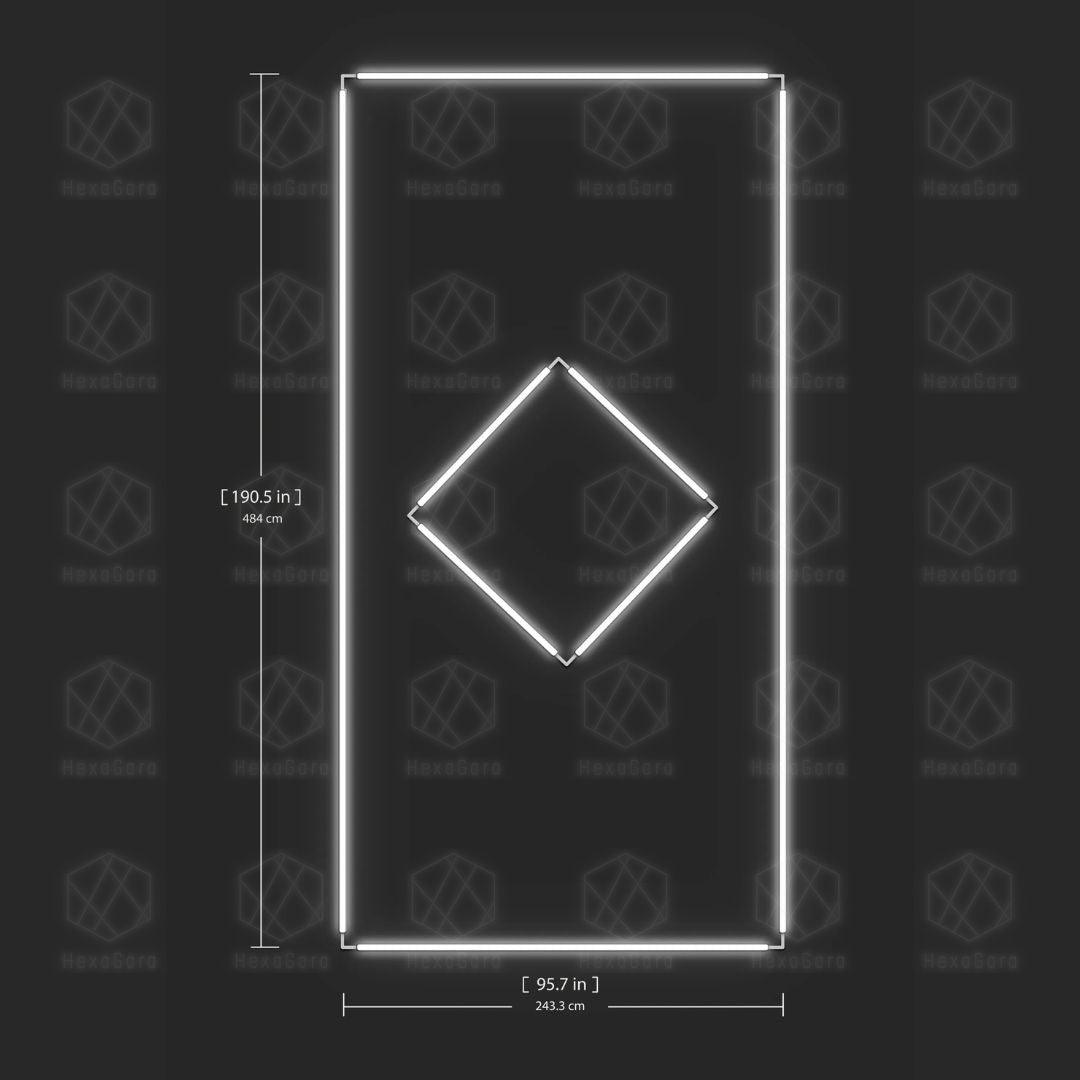 Diamond Lights Grid - 1 Diamond with Border (2.4M * 4.8M) - HexaGara