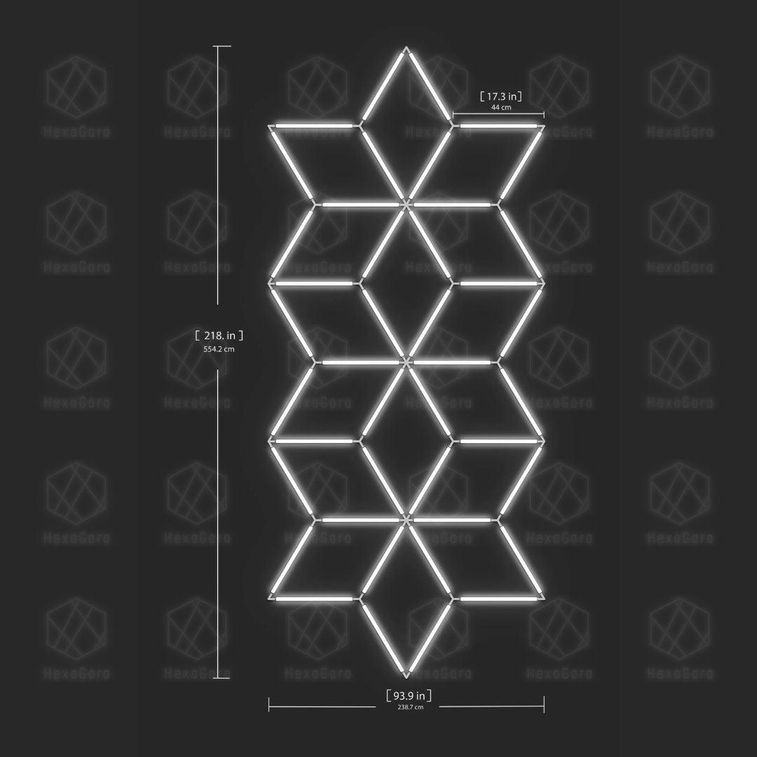 Large Geometric Lights Grid - 16 Diamonds (2.4M * 5.5M) - HexaGara