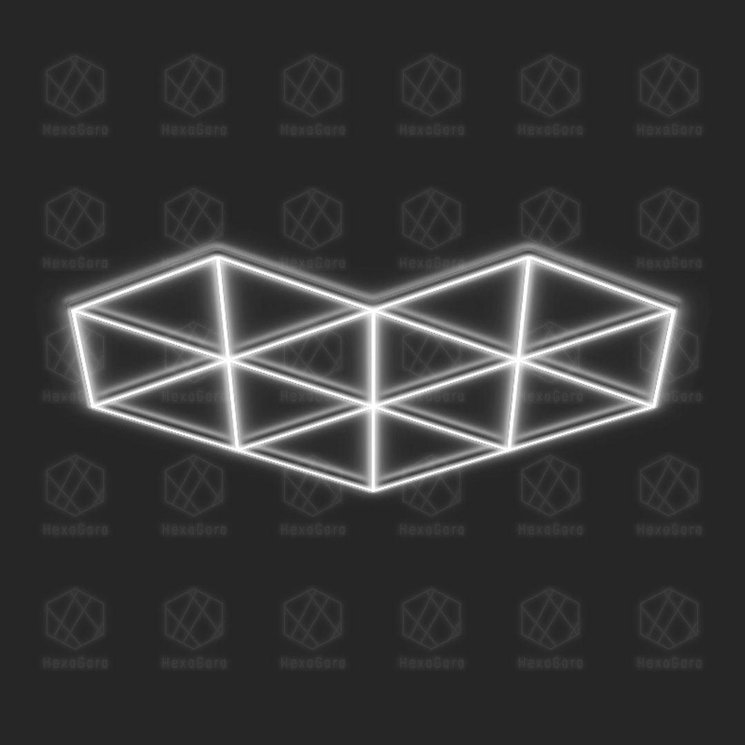 Geometric Lights Heart Shaped - 14 Triangles (9'2" * 6'8") - HexaGara