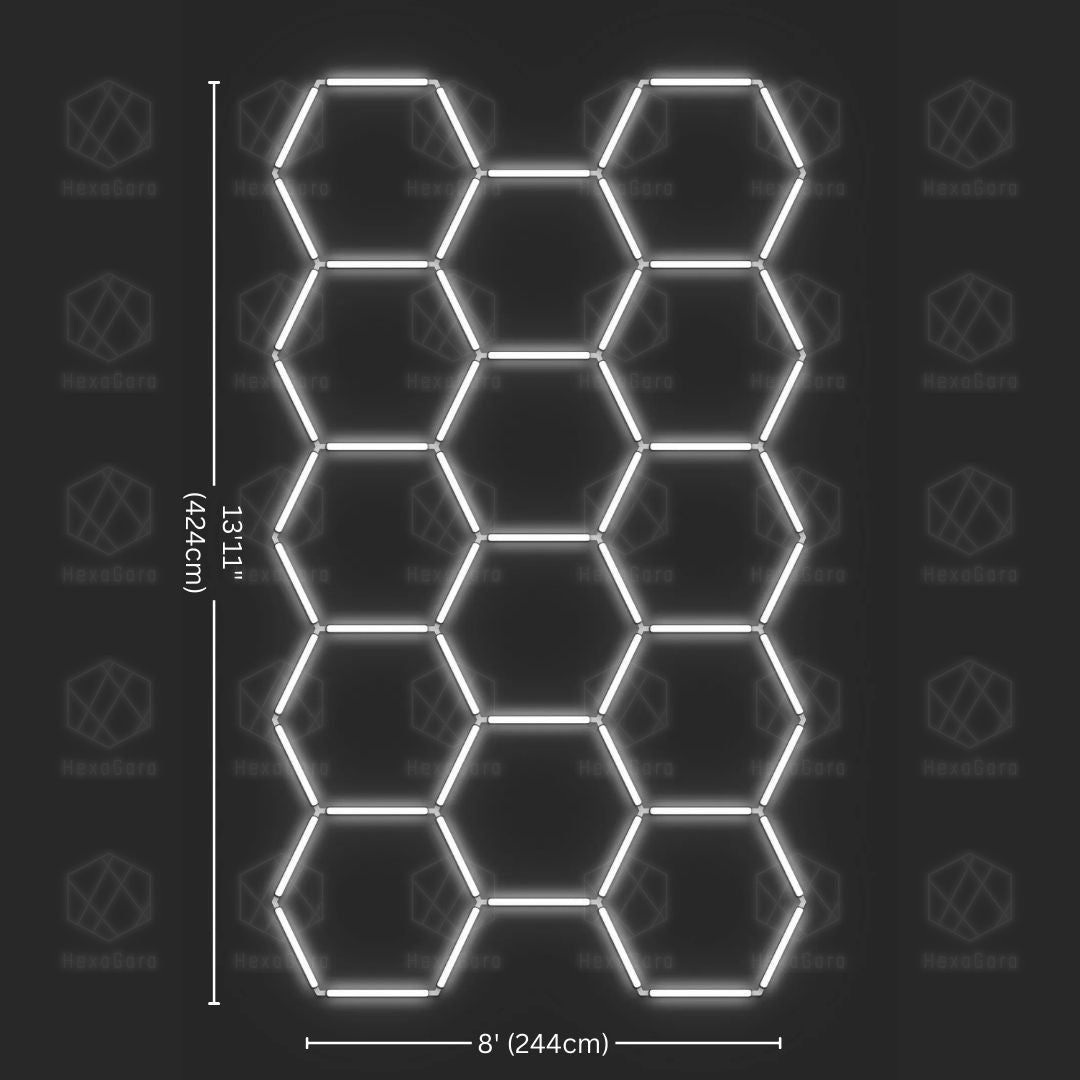 Hexagonal Lights Grid - 14 Hex (2.4M * 4.2M) - HexaGara