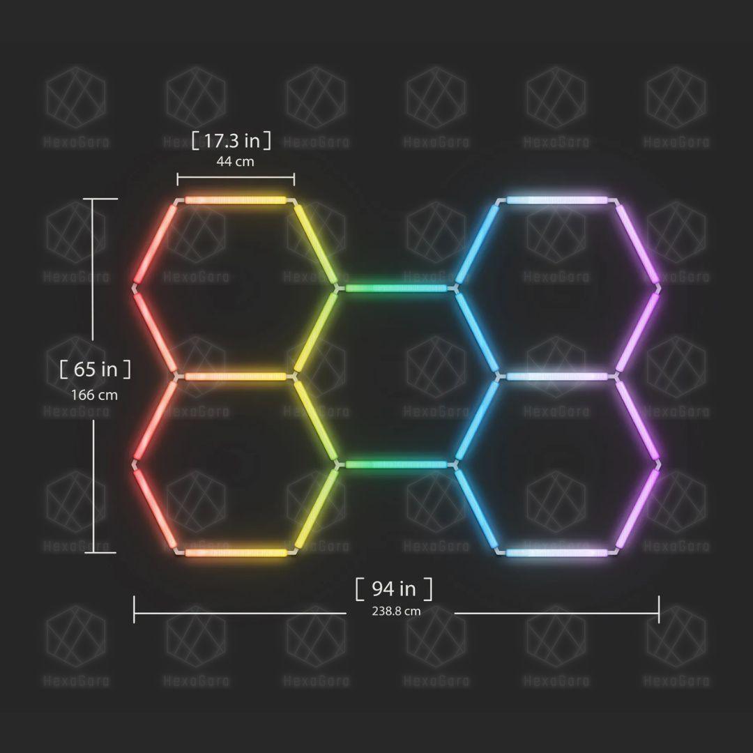 RGB Hexagonal Lights Grid - 5 Hex (1.7M * 2.4M) - HexaGara