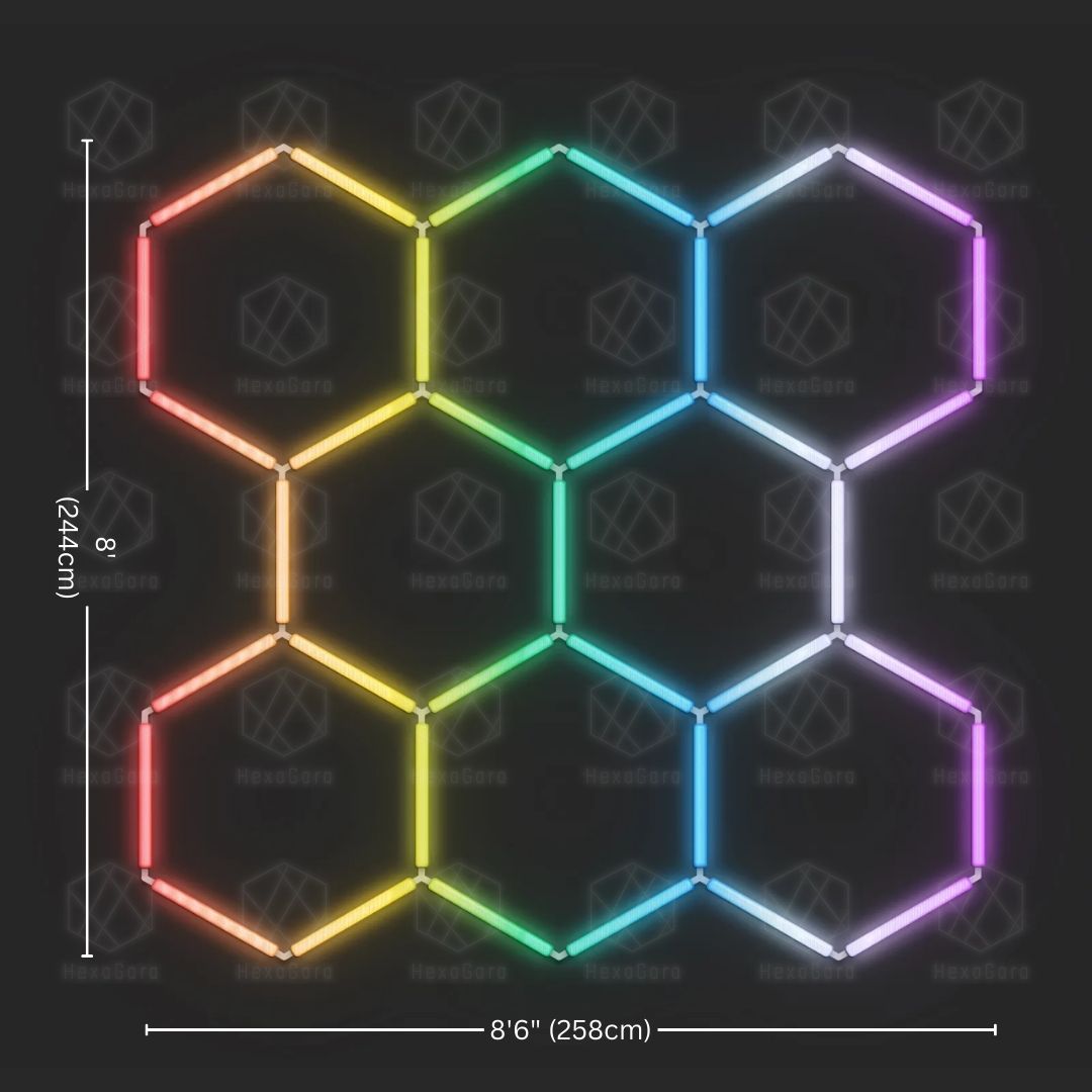 RGB Hexagonal Lights Grid - 8 Hex (2.6M * 2.5M) - HexaGara