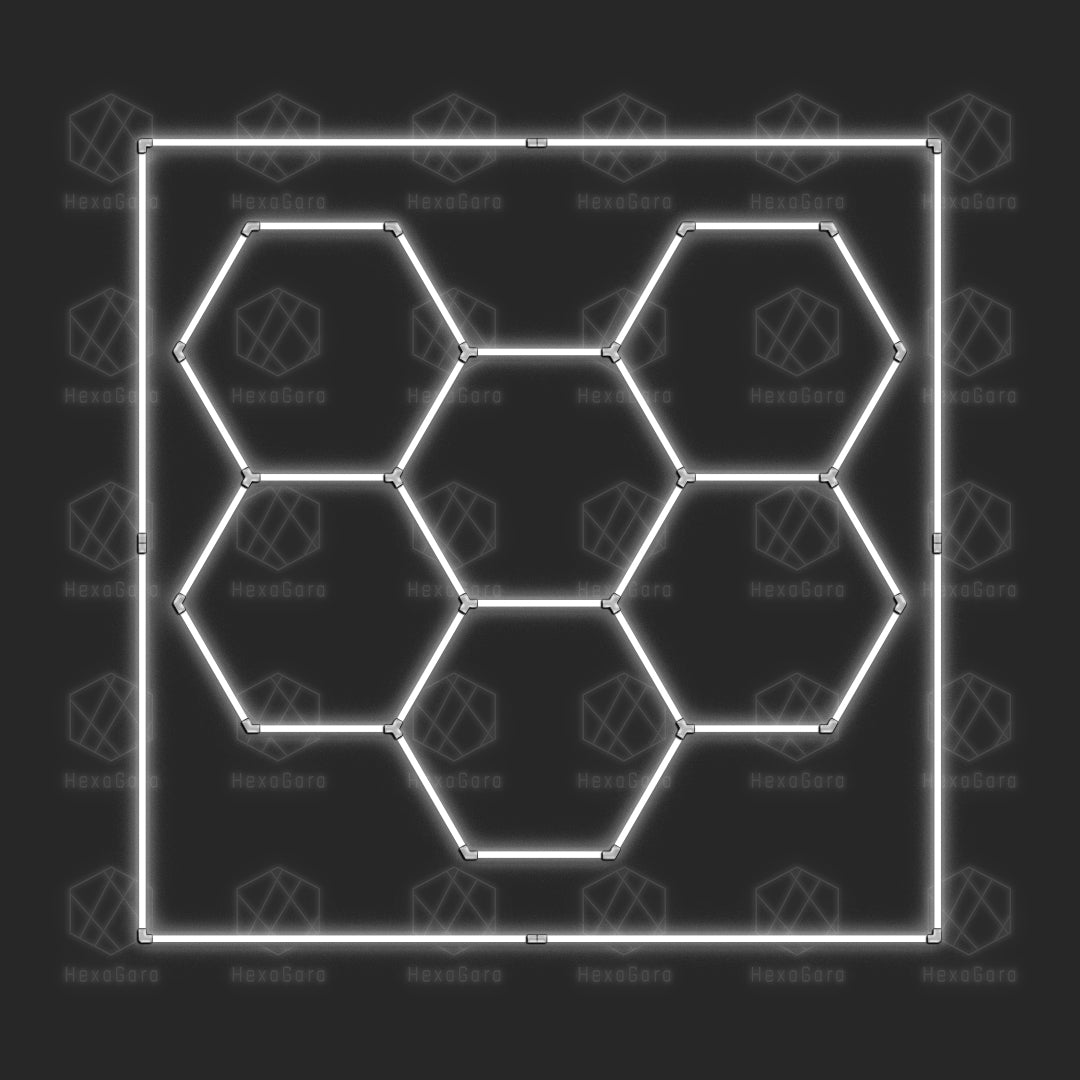 Hexagon Lights Grid - 6 Hexagon with Border (2.4M x 2.4M/ 8' x 8')