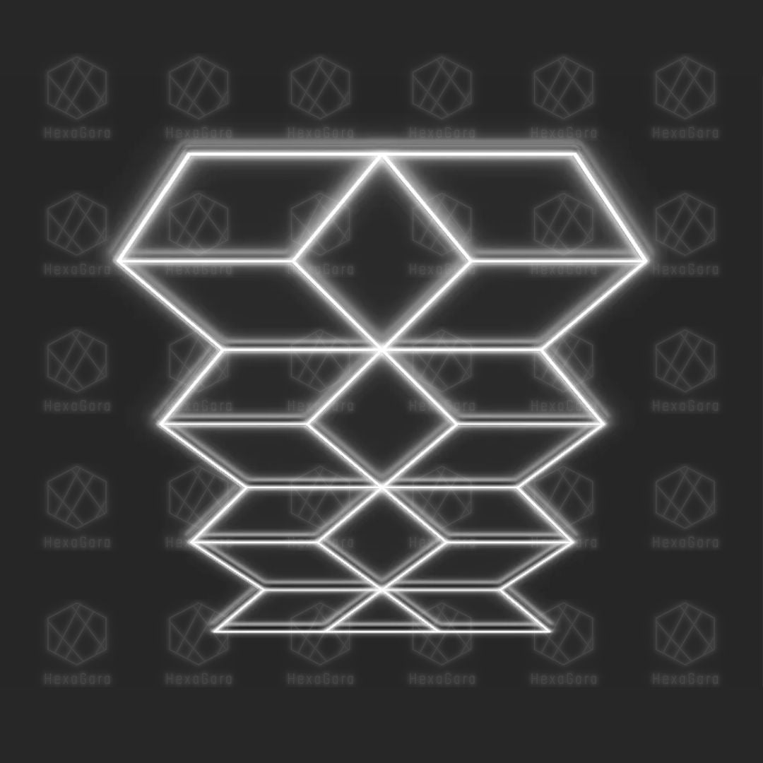 Large Geometric Lights Grid - 18 Diamonds - HexaGara
