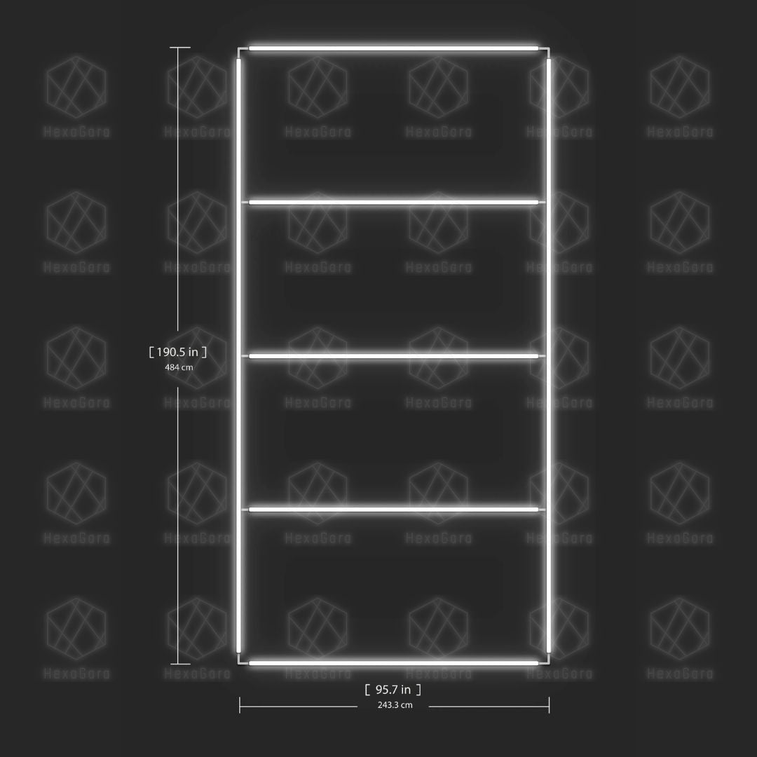 Large Rectangular Lights Grid - 4 Rectangles (2.4M * 4.8M) - HexaGara