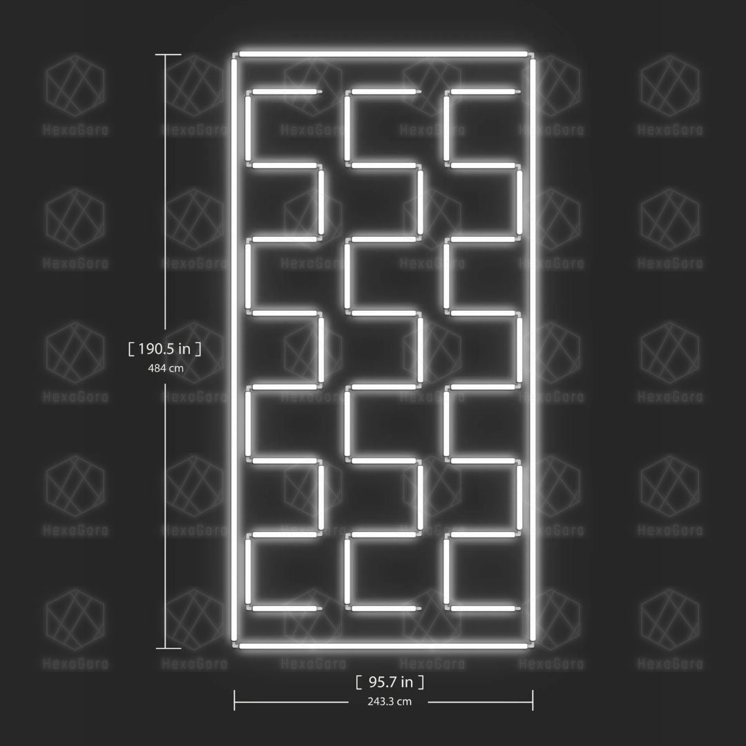 Large Linear Lights with Border (2.4M * 4.8M) - HexaGara