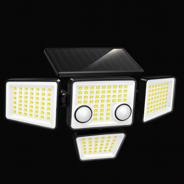Quad-Head Solar Motion Sensor Flood Light (3000 lumens)