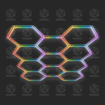 RGB Hexagon Lights Grid - 11'1" x 8' (11 Hexagons)