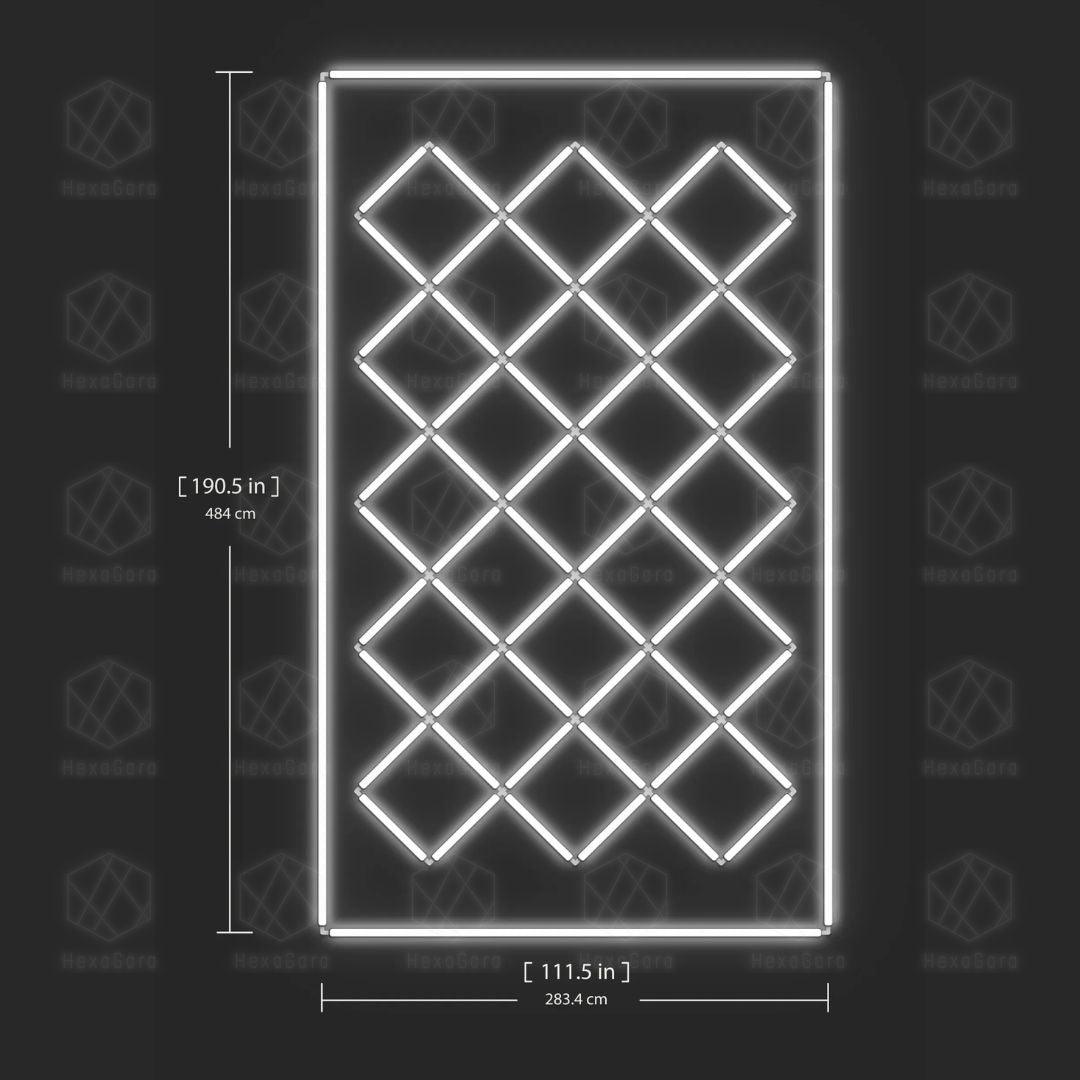 Diamond Lights Grid - 23 Diamonds with Border (2.4M * 4.8M) - HexaGara