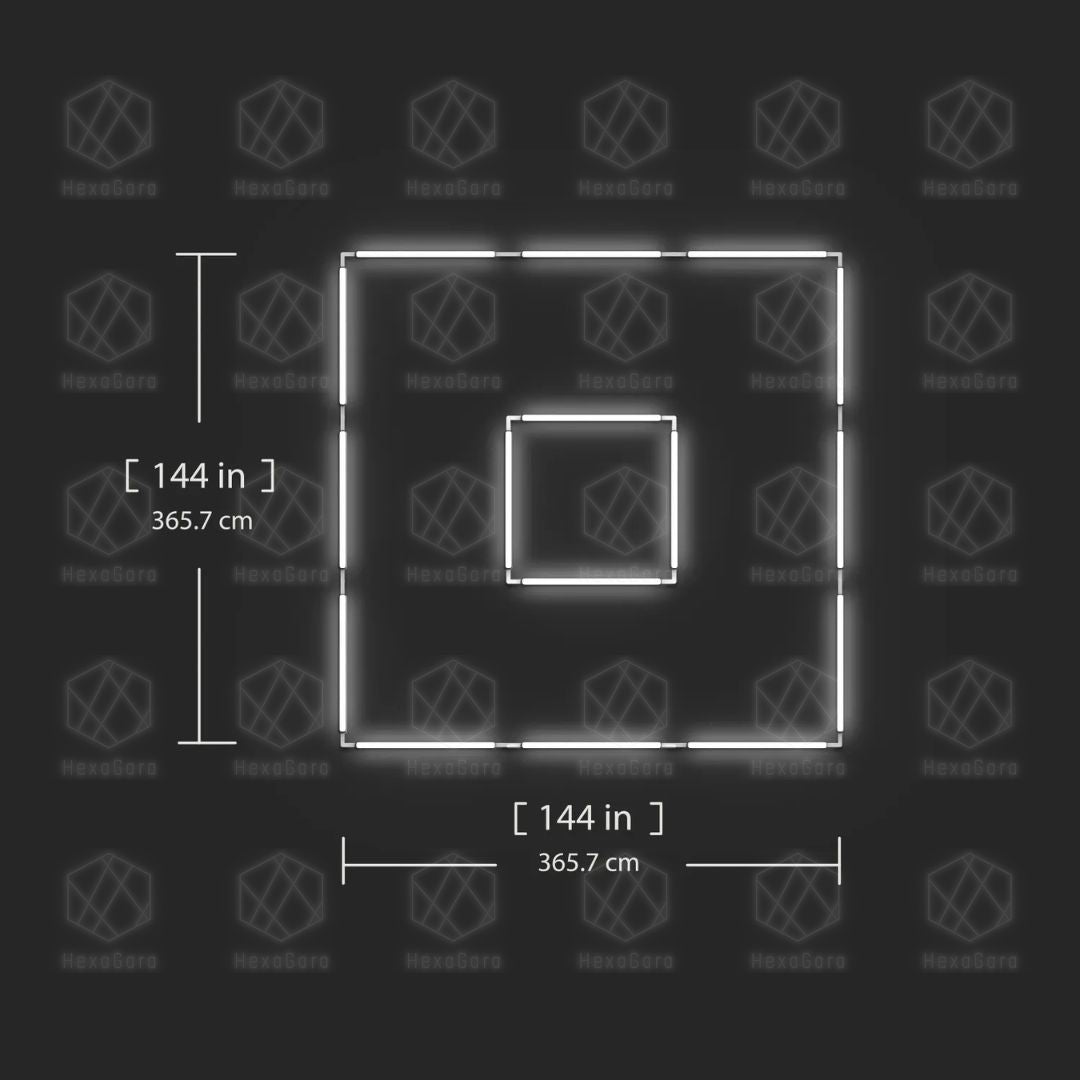 Square within Square Lights (3.7M * 3.7M) - HexaGara