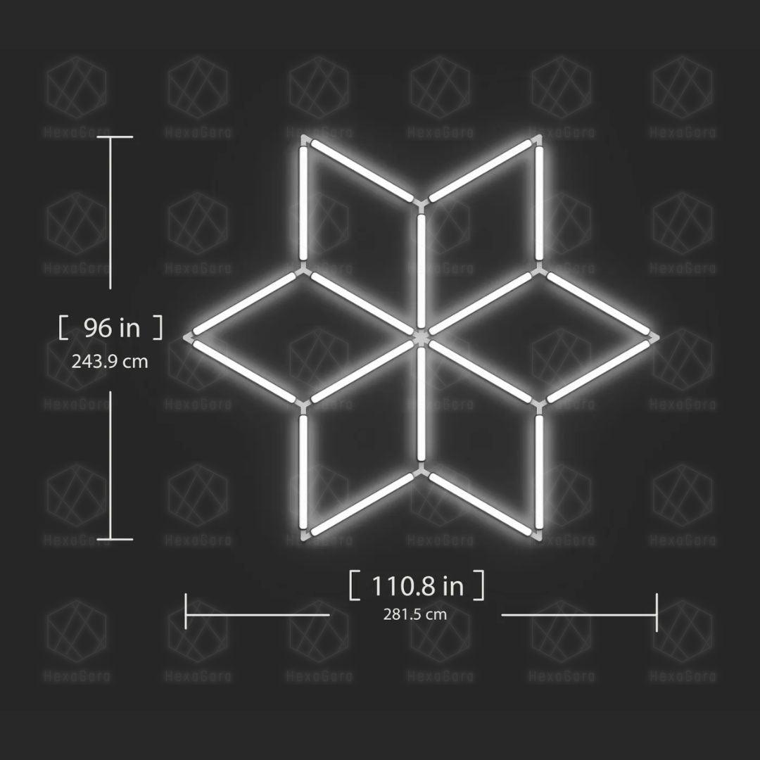 Geometric Lights Grid Star Shaped 6 Diamonds (2.8M * 2.4M) - HexaGara