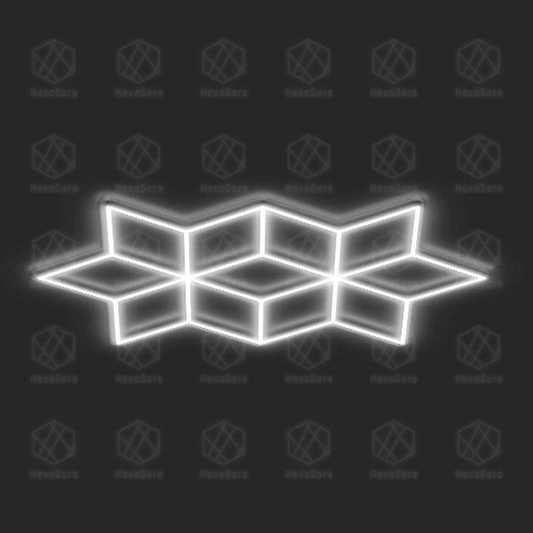 Large Geometric Lights Grid - 9 Diamonds (2.4M * 1.3M) - HexaGara
