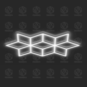 Large Geometric Lights Grid - 9 Diamonds (2.4M * 1.3M) - HexaGara