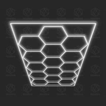 Hexagonal Lights Grid - 15 Hex With Color Border (2.4M * 4.8M) - HexaGara