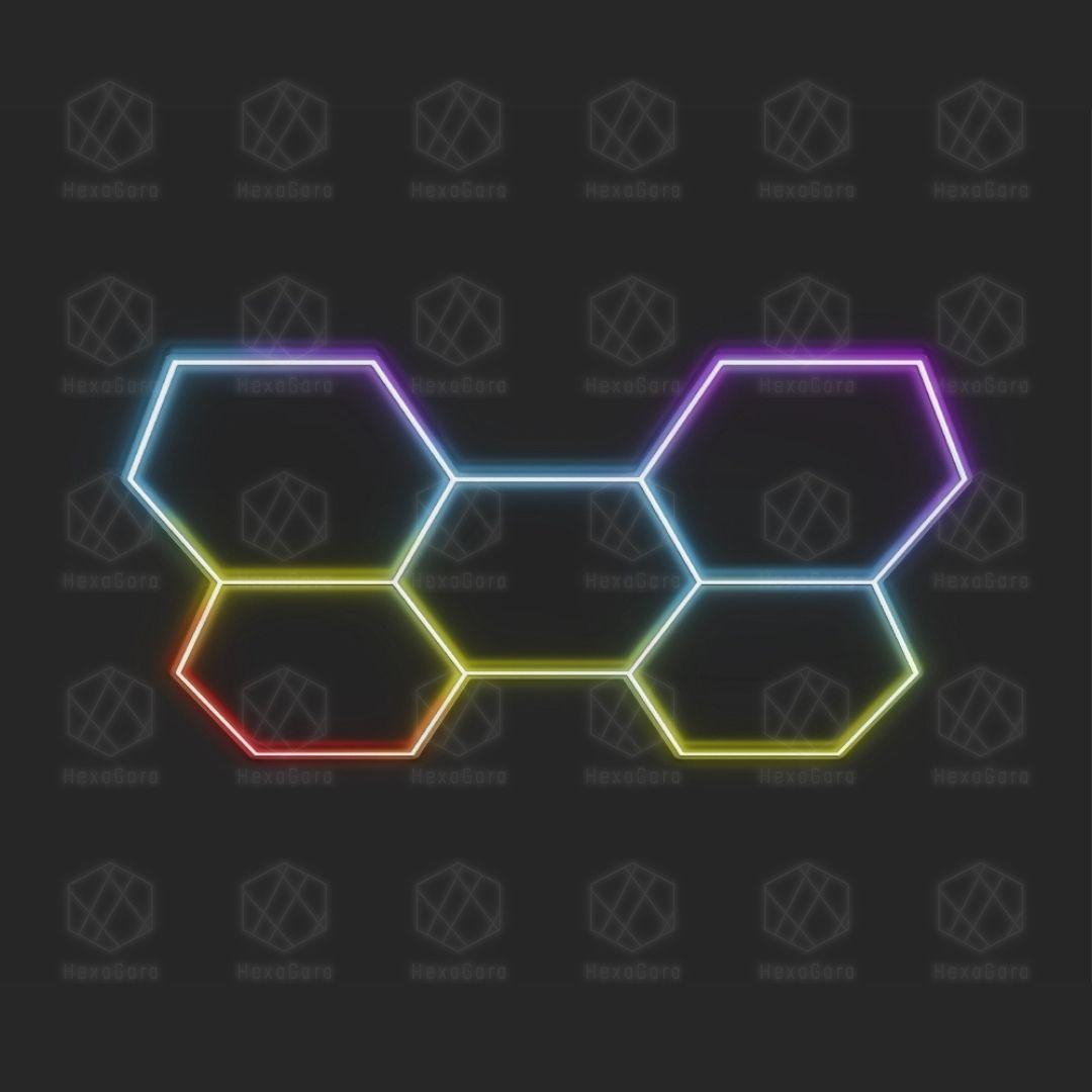 RGB Hexagonal Lights Grid - 5 Hex (1.7M * 2.4M) - HexaGara
