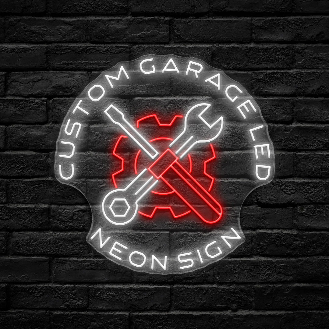 Garage Code Sign Garage Neon Signs | Custom LED Neon Lights for Garages and Workshops ...