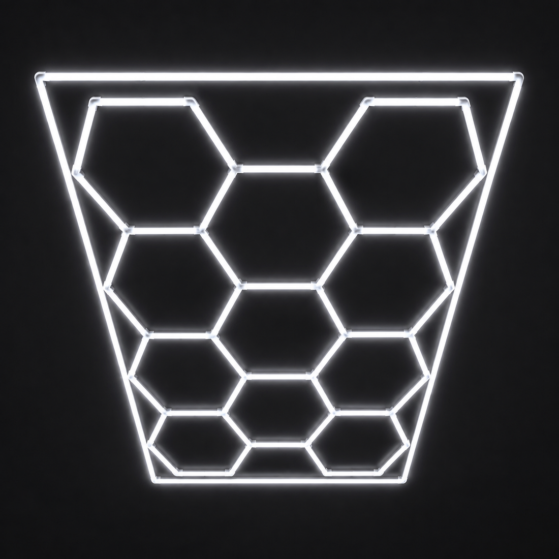 11-Hex LED light grid with Cool White 6500K main lights and Cool White 6500K border