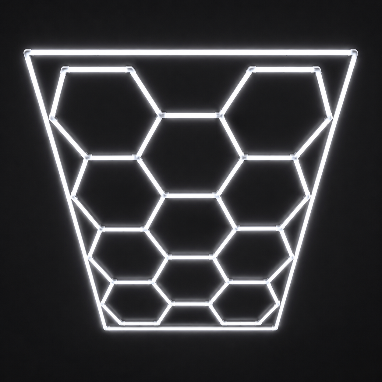 11-Hex LED light grid with Cool White 6500K main lights and Cool White 6500K border