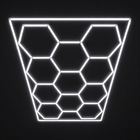Grille lumineuse hexagonale - 11 hexagones avec bordure (4,8 m x 3 m)