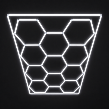 11-Hex LED light grid with Cool White 6500K main lights and Cool White 6500K border