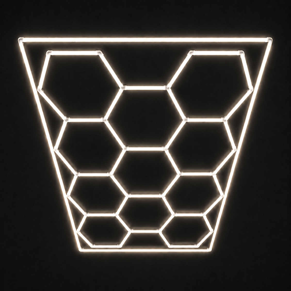 11-Hex LED light grid with Natural White 5000K main lights and Natural White 5000K border