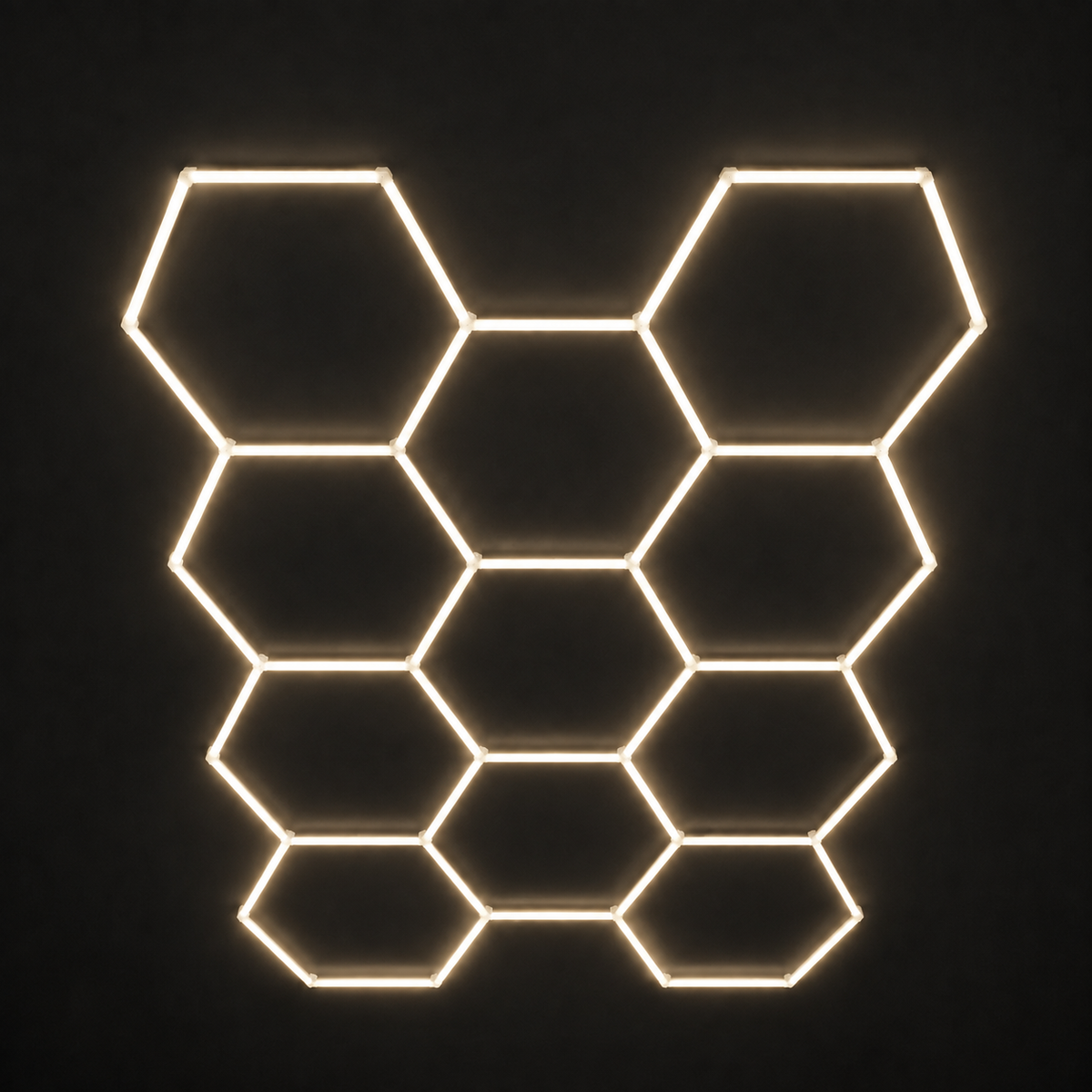 11-hex LED light grid in warm white 3000K