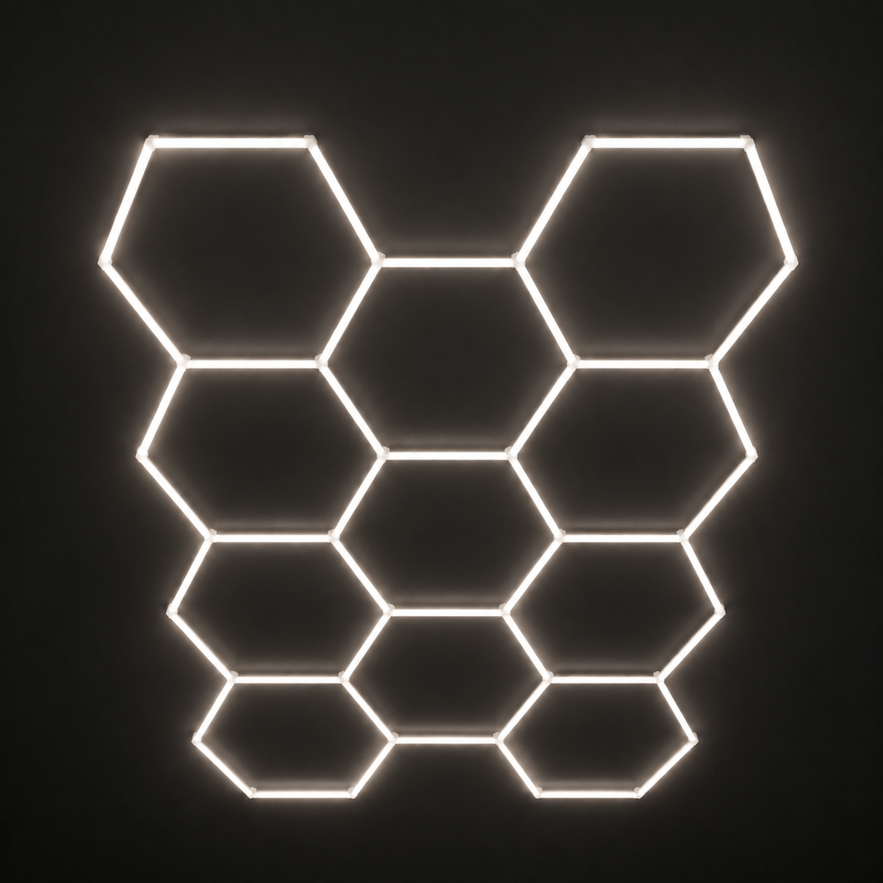 11-hex LED light grid in soft white 4000K
