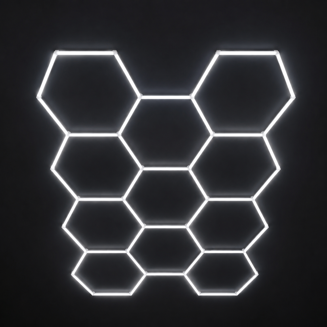 11-hex LED light grid in cool white 6500K