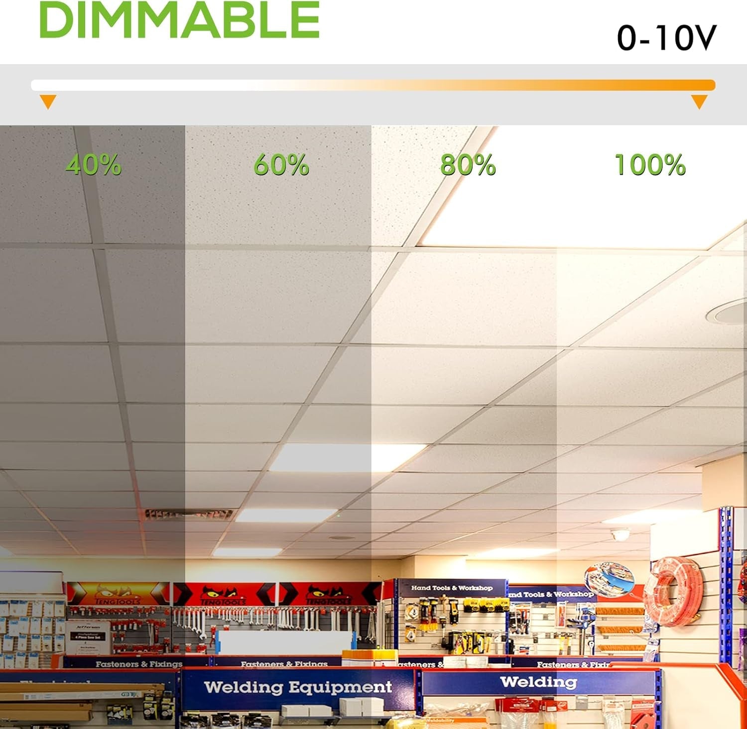 LED Flat Panel Troffer Drop Ceiling Office Light (2ft x 4ft, 3CCT) - 6 Pack