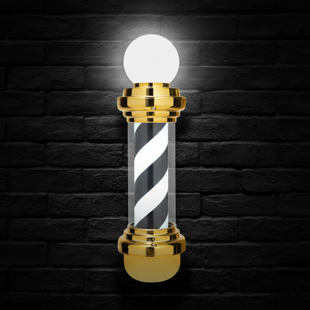 Barber LED Pole Light (Gold Caps, 68cm x 23cm)