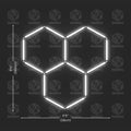 Dimmable Hexagonal Lights Grid - 3 Hexagons (Mesh) - HexaGara