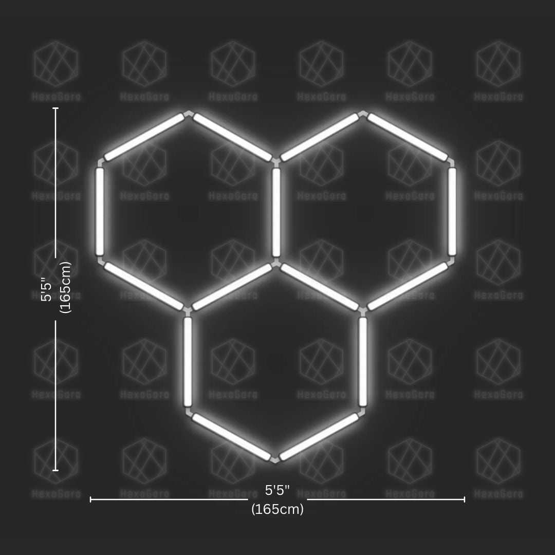 Grille lumineuse hexagonale - 3 hexagones (maille)