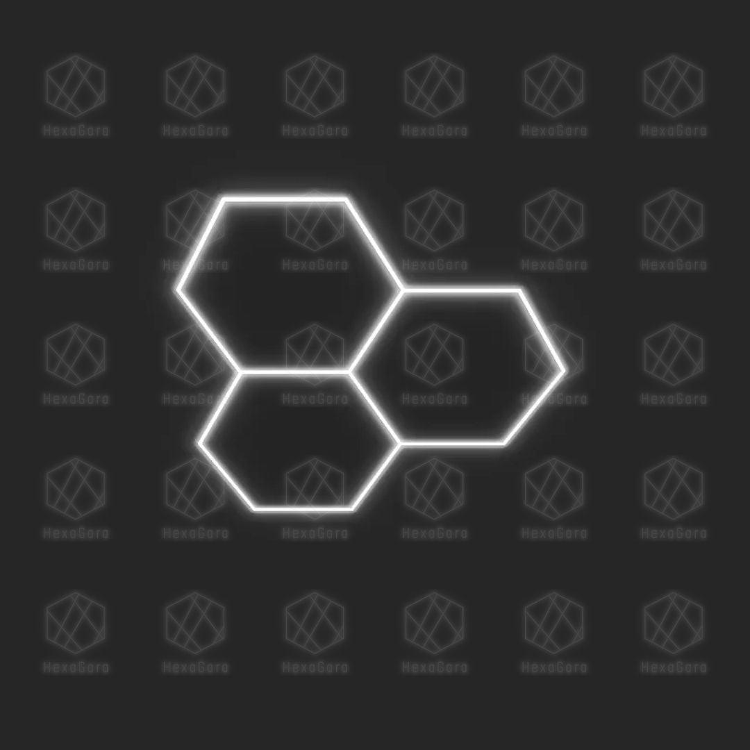 Hexagonal Lights Grid - 3 Hexagons (Mesh) - HexaGara