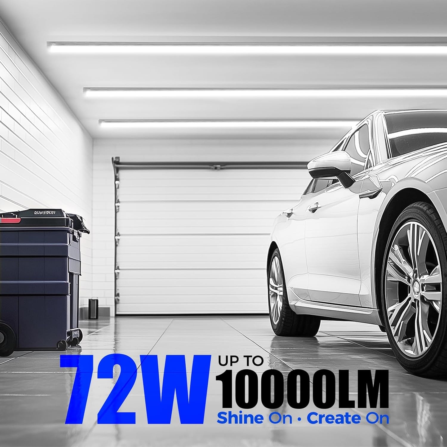 8FT LED Shop Light (5000K, Linkable, Pack of 10)