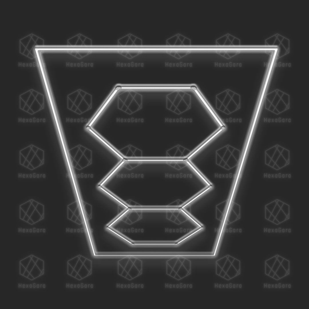 3 X-Large Hexagons Lights Set With Border (25ft x 11ft) - HexaGara