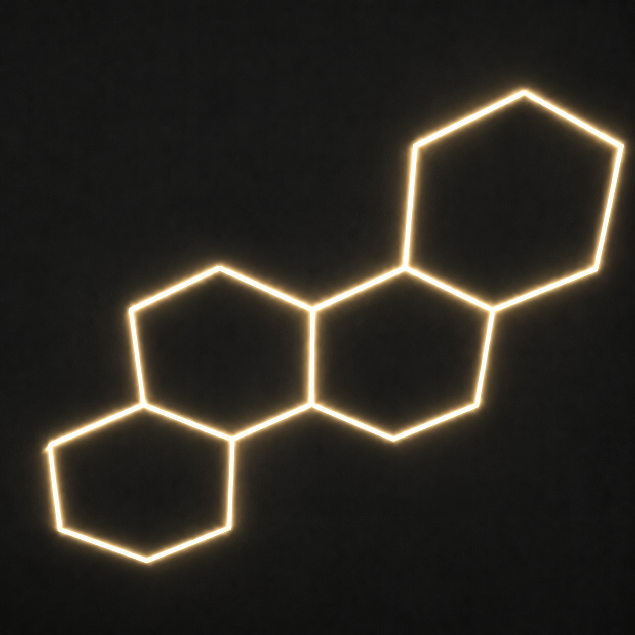 4-Hex LED light grid, staggered layout, warm white 3000K