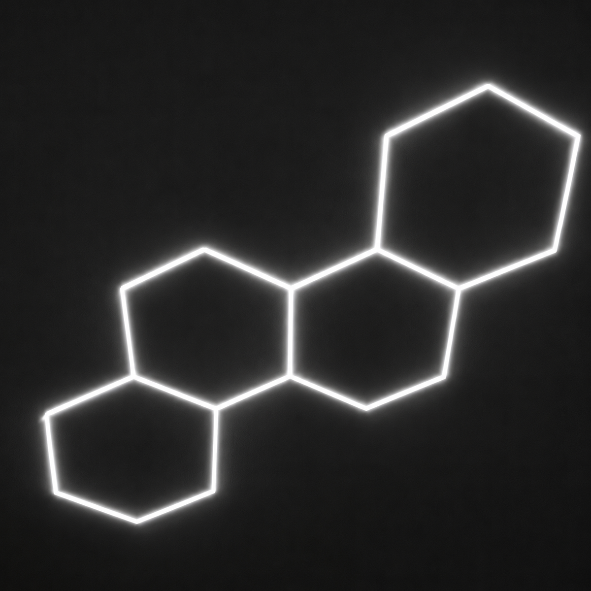 4-Hex LED light grid, staggered layout, cool white 6500K