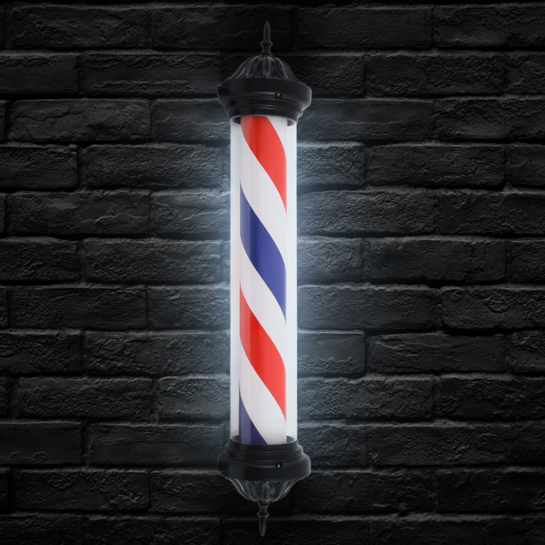 Barber Pole Lights (Black Caps, 102cm x 25cm)