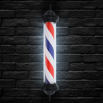 Barber Pole Lights (Black Caps, 102cm x 25cm)