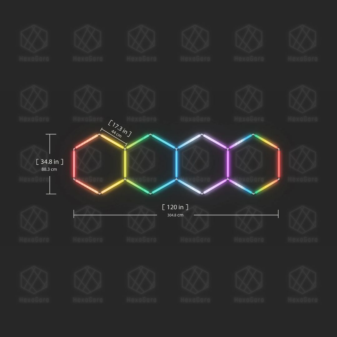 RGB Hexagonal Lights Grid - 4 Hex - HexaGara