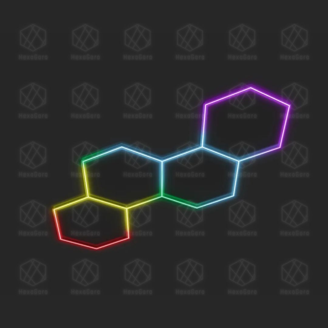 RGB Hexagonal Lights Grid - 4 Hex (Staggered) - HexaGara