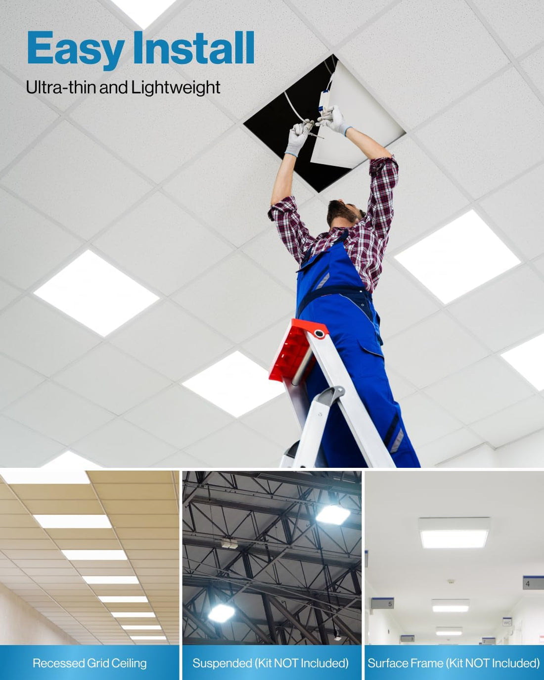 LED Flat Panel Light Dual (2ft x 2ft, 6-pack, 3CCT, Dimmable)