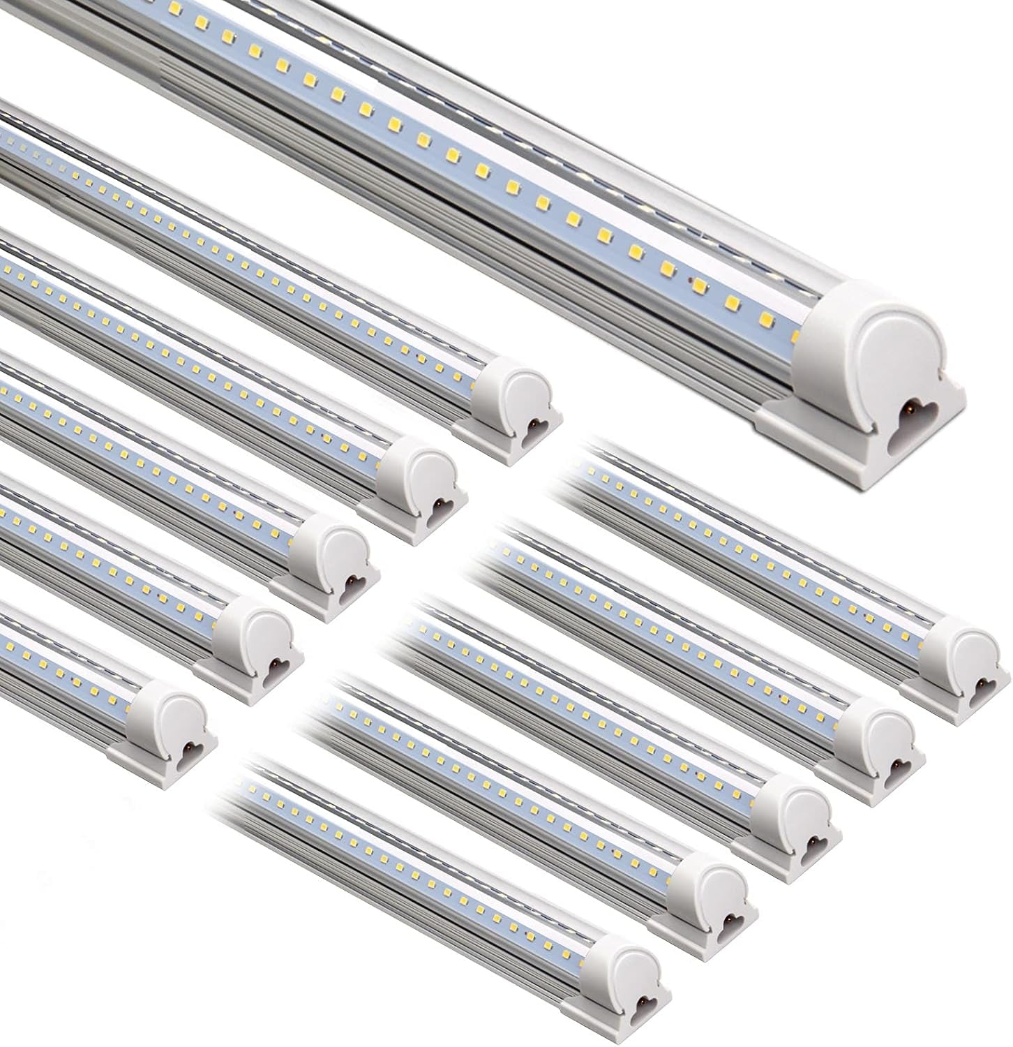 8FT LED Shop Light (5000K, Linkable, Pack of 10)