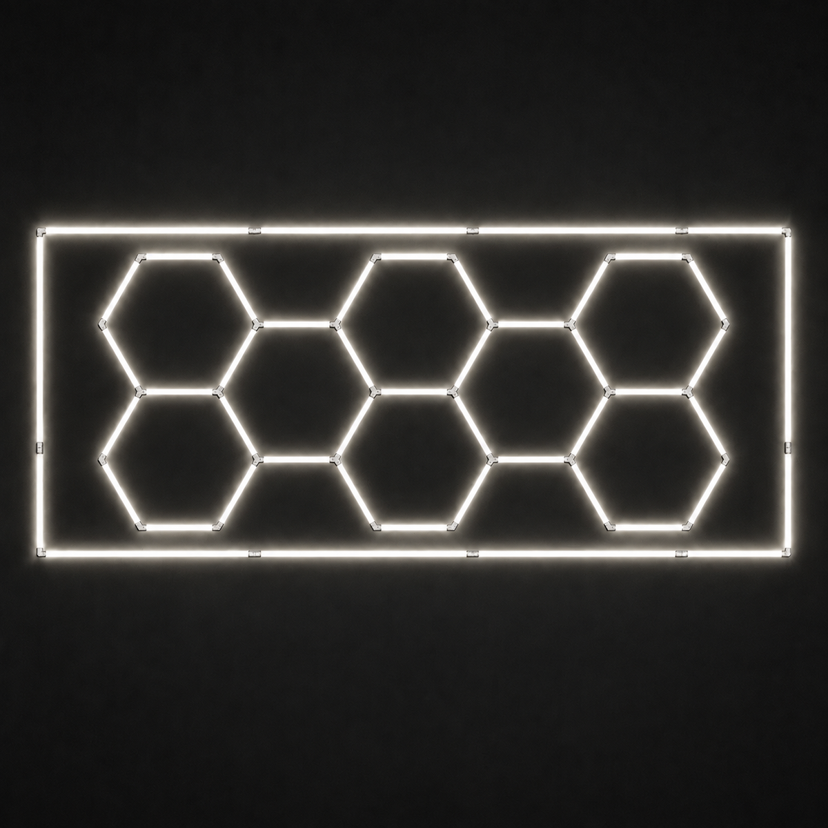 8-hex LED light grid with natural white 5000K outer border