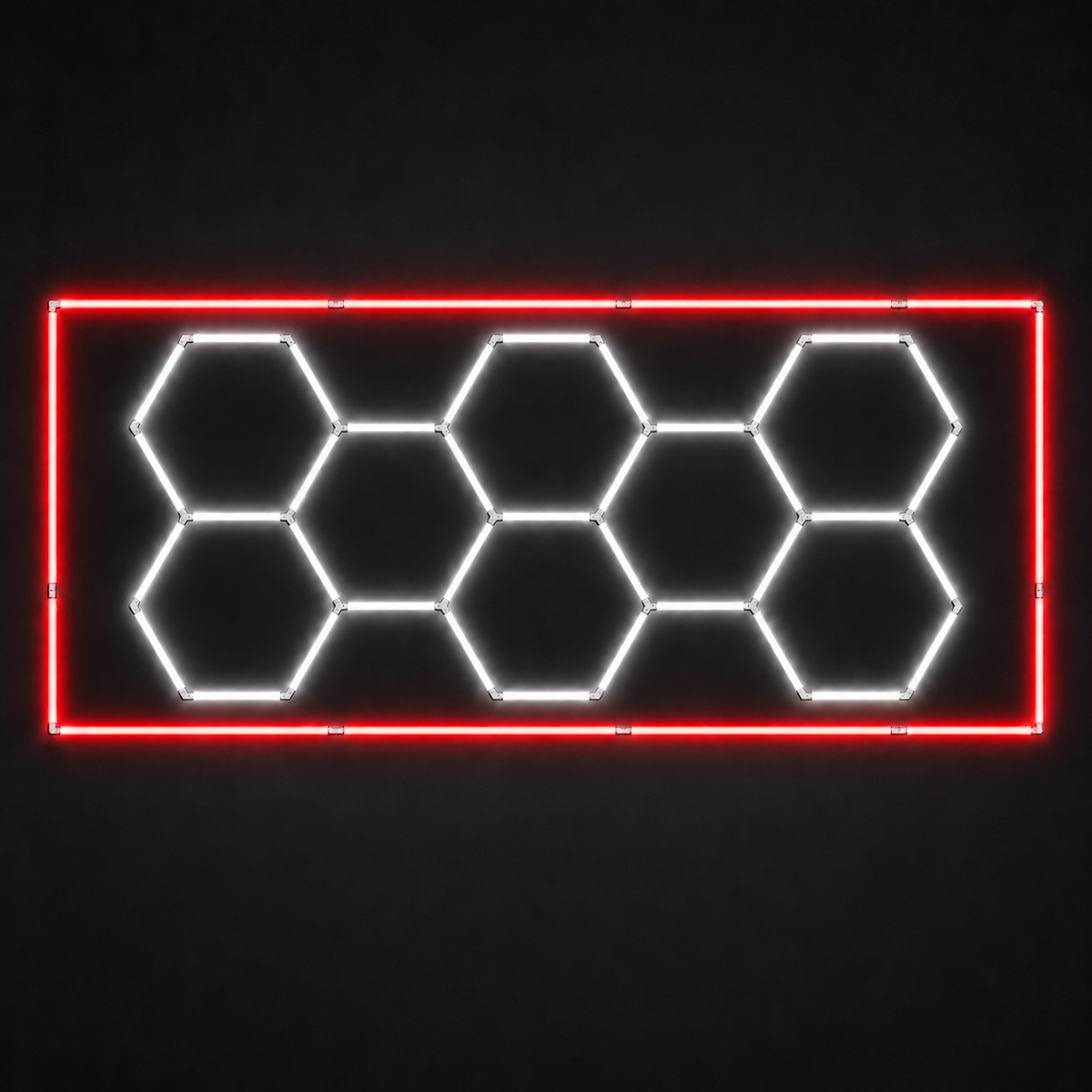 8-hex LED light grid with red outer border